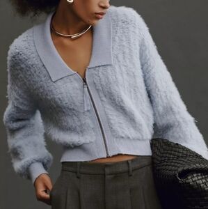 Anthropologie Light Blue Textured Sweater